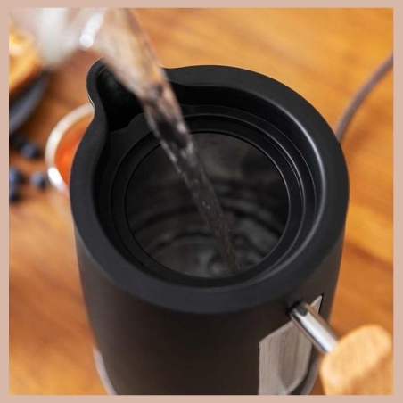 Cecotec Kettle | ThermoSense 400 | Electric | 3000 W | 1.7 L | Stainless steel/BPA | 360° rotational base | Black Woody