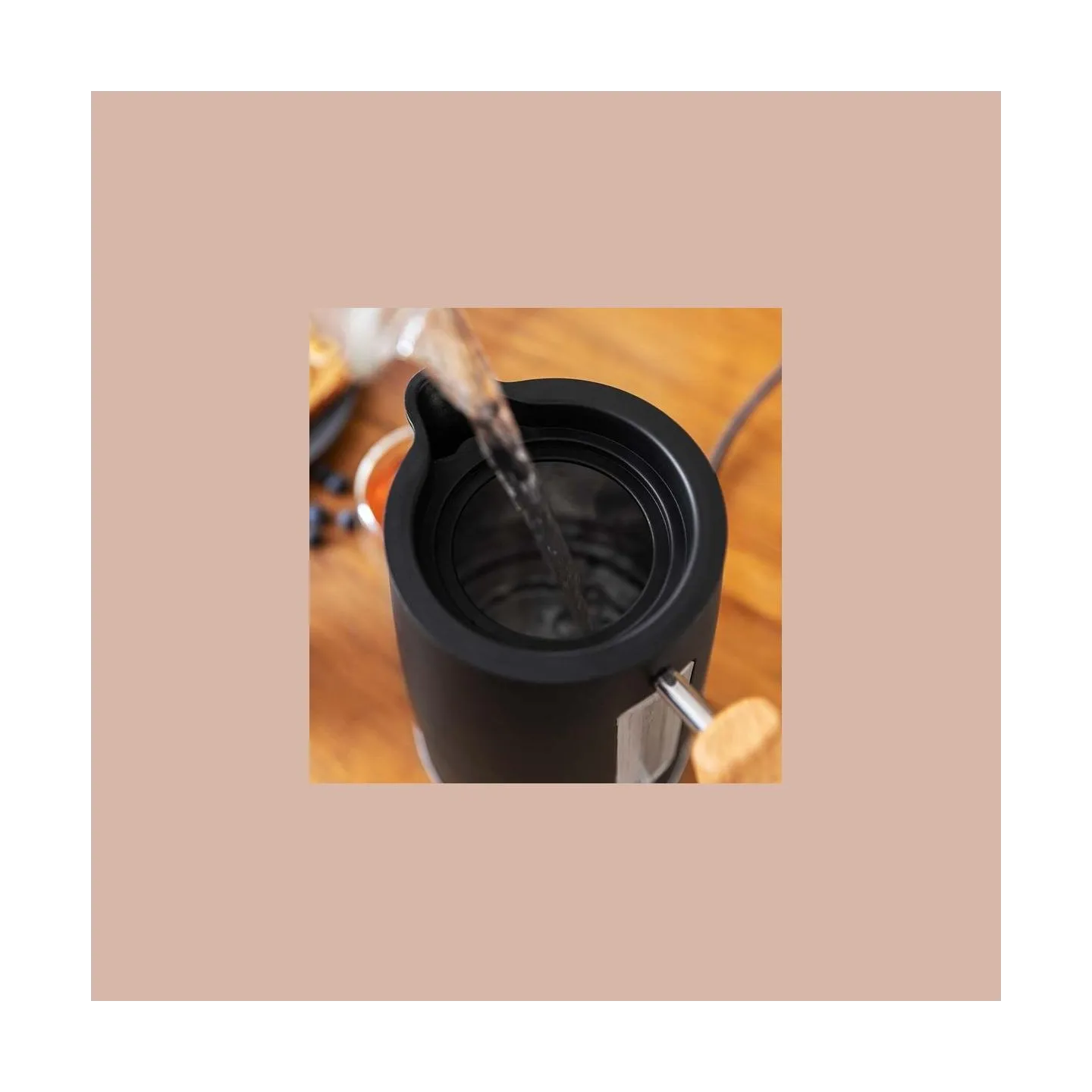 Cecotec Kettle | ThermoSense 400 | Electric | 3000 W | 1.7 L | Stainless steel/BPA | 360° rotational base | Black Woody