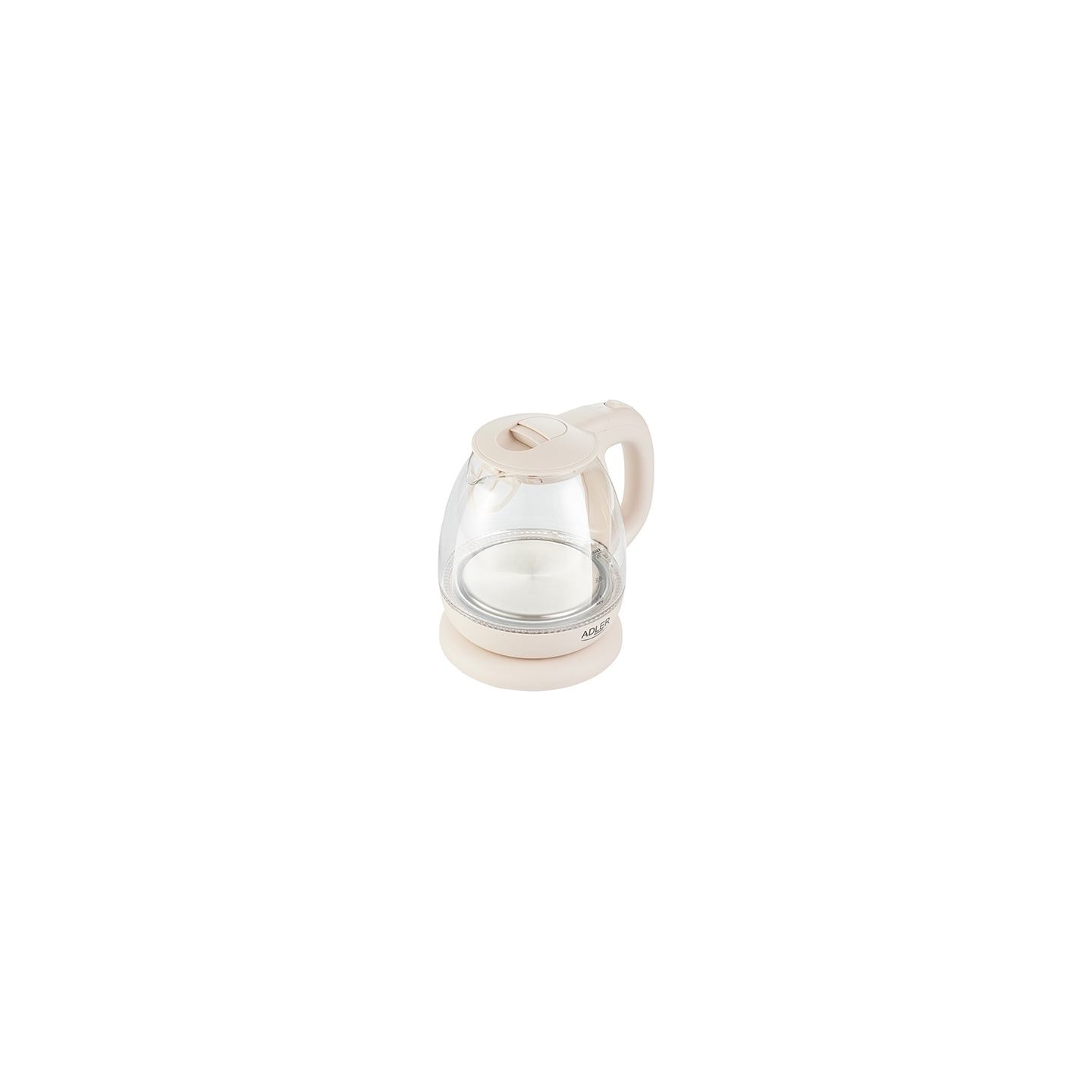 Adler | Kettle | AD 1283C | Electric | 900 W | 1 L | Glass | 360° rotational base | Cream