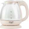 Adler | Kettle | AD 1283C | Electric | 900 W | 1 L | Glass | 360° rotational base | Cream