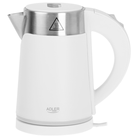 Adler | Kettle | AD 1372 | Electric | 800 W | 0.6 L | Plastic/Stainless steel | 360° rotational base | White
