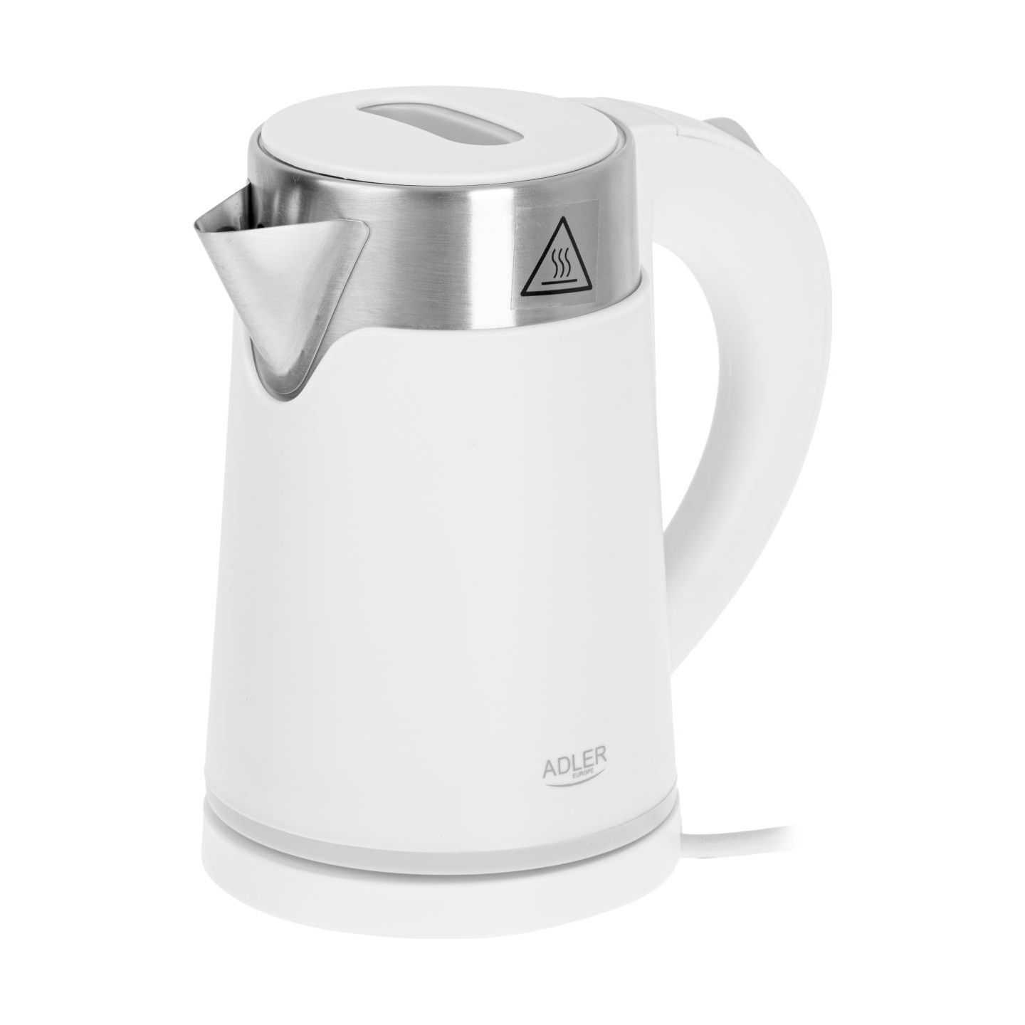 Adler | Kettle | AD 1372 | Electric | 800 W | 0.6 L | Plastic/Stainless steel | 360° rotational base | White