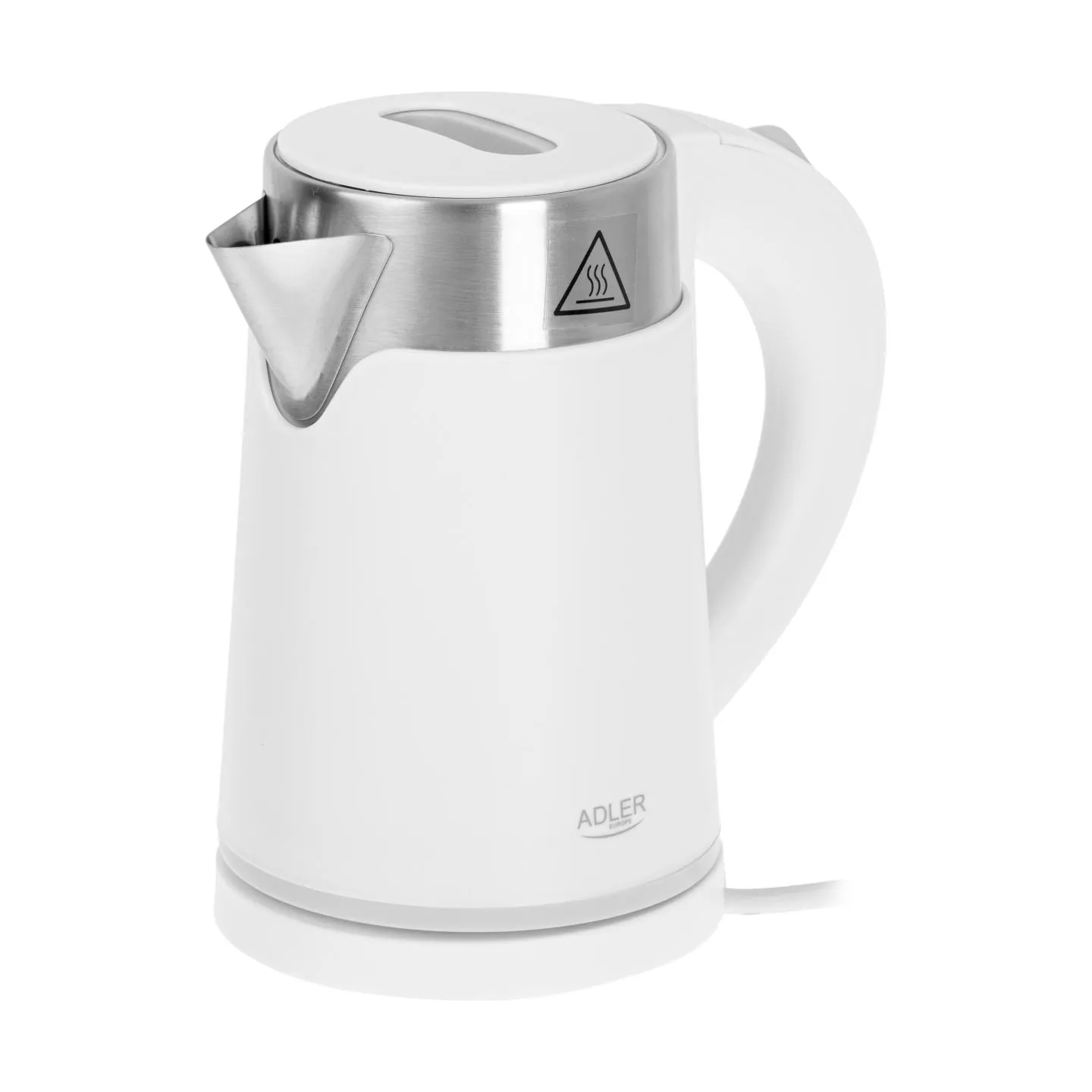 Adler | Kettle | AD 1372 | Electric | 800 W | 0.6 L | Plastic/Stainless steel | 360° rotational base | White