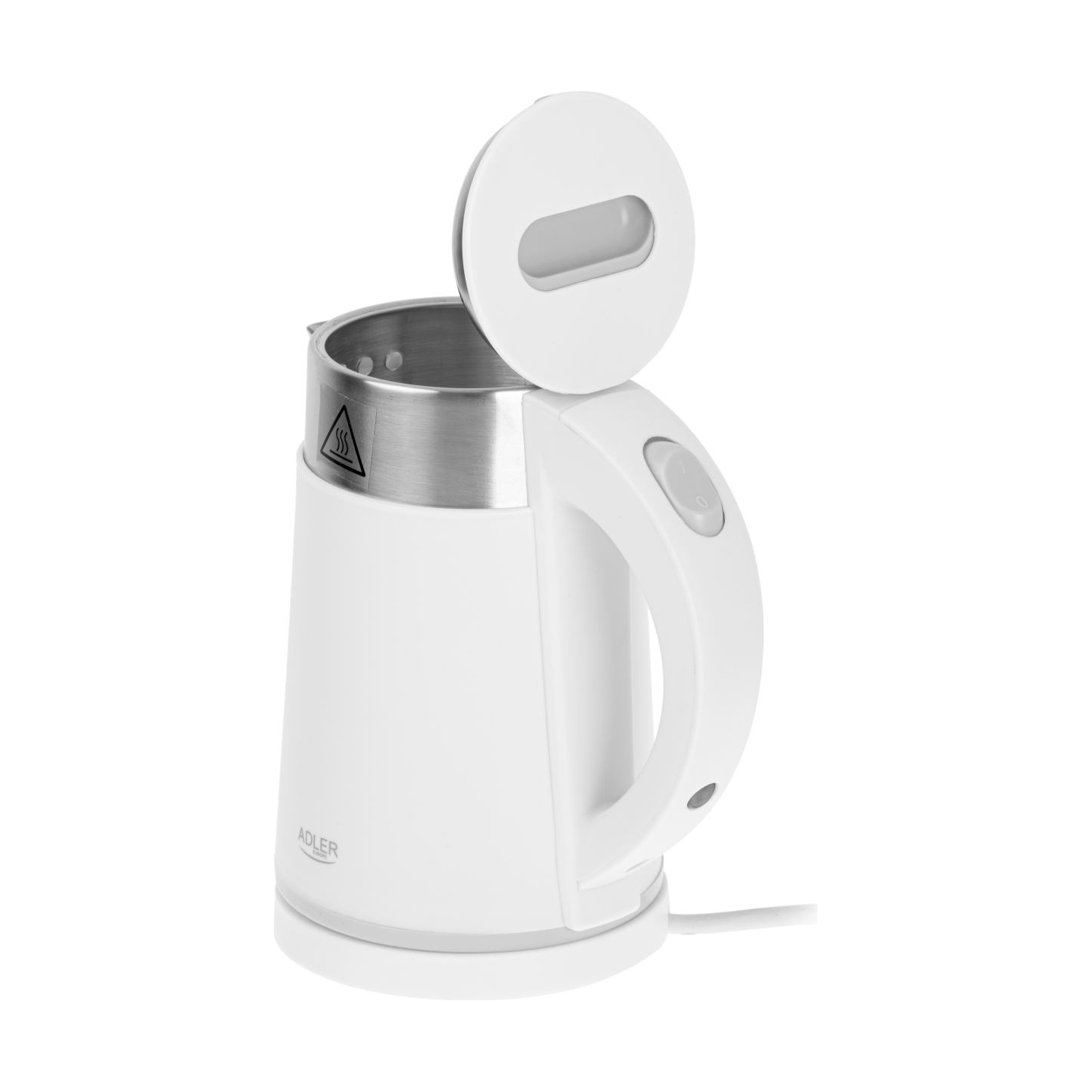 Adler | Kettle | AD 1372 | Electric | 800 W | 0.6 L | Plastic/Stainless steel | 360° rotational base | White