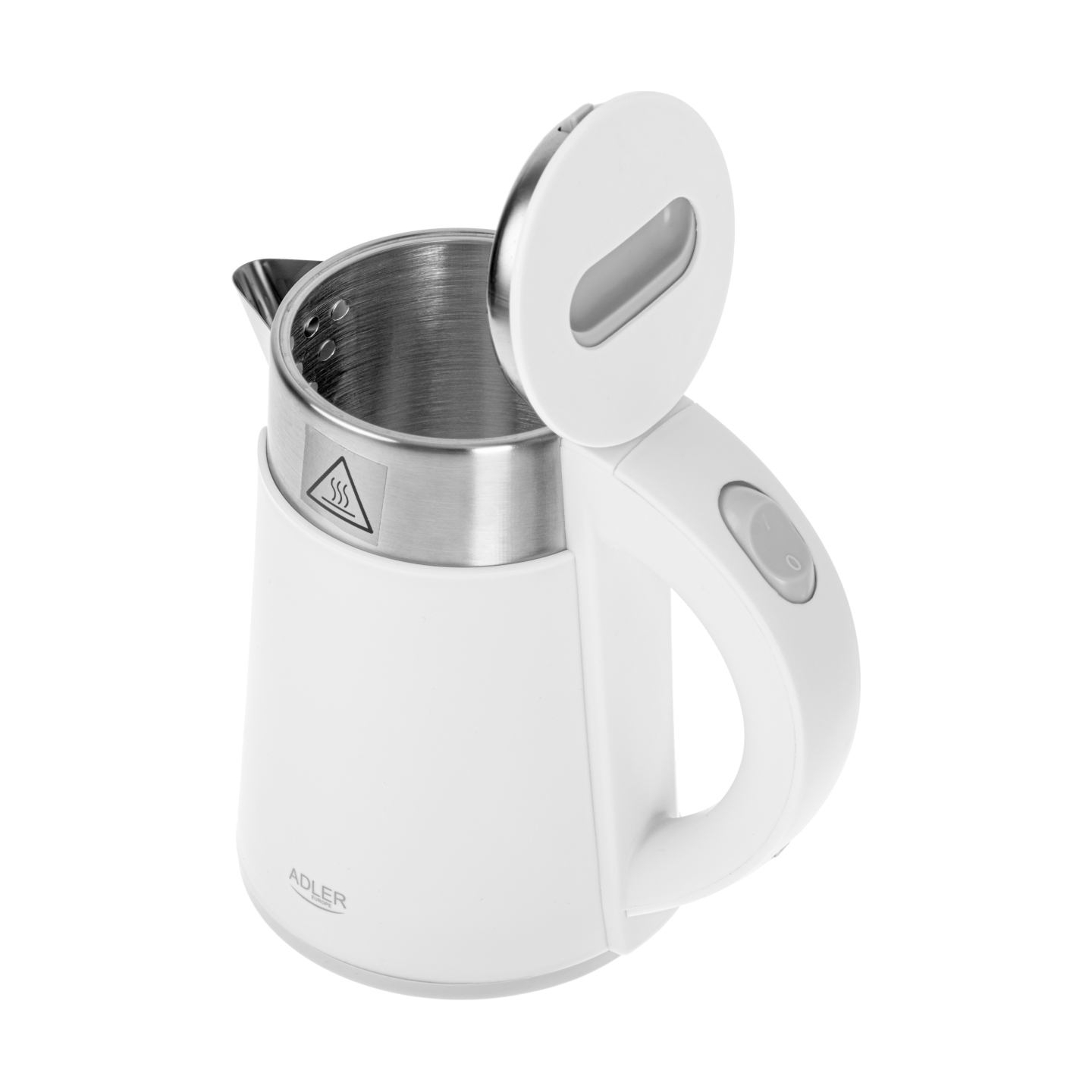Adler | Kettle | AD 1372 | Electric | 800 W | 0.6 L | Plastic/Stainless steel | 360° rotational base | White