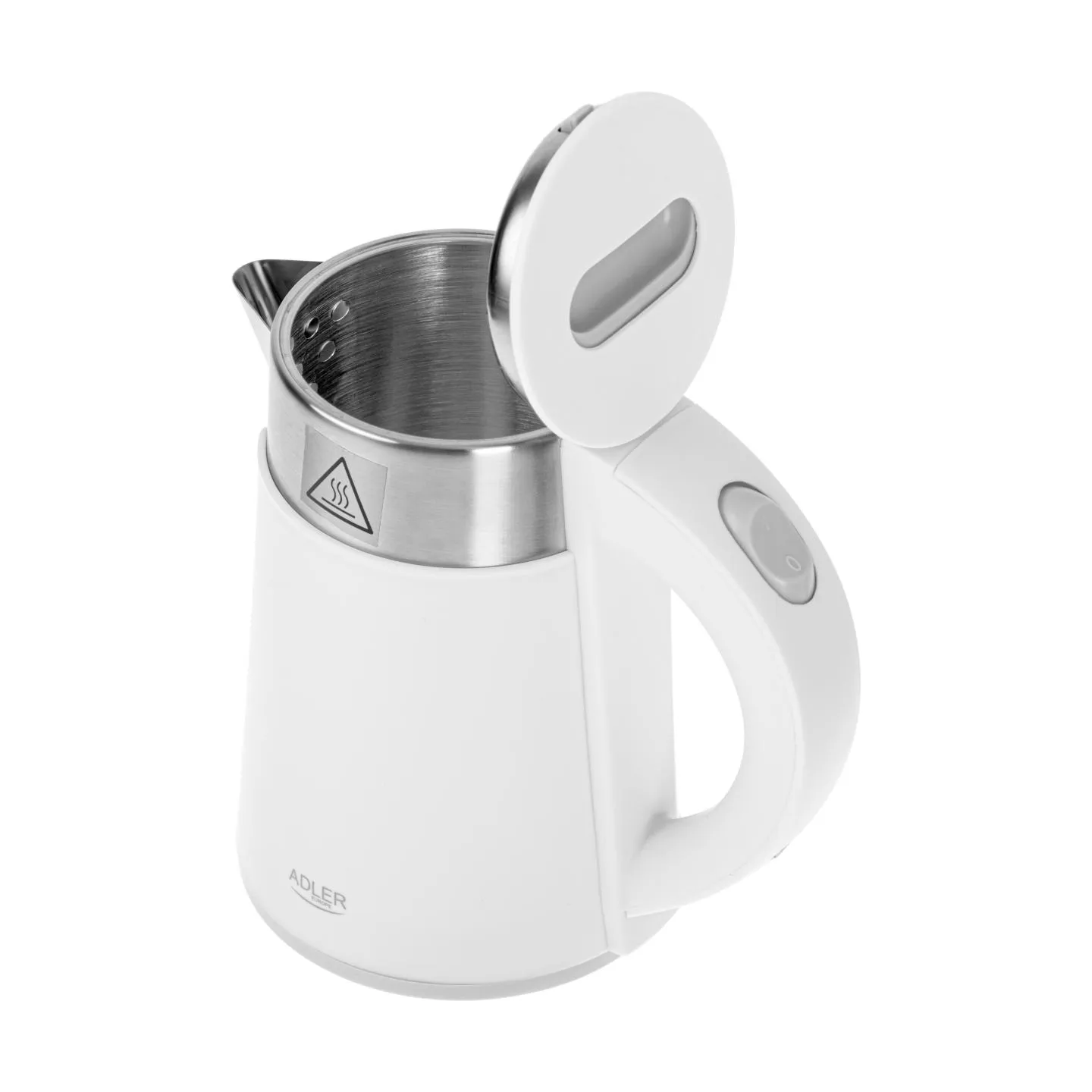 Adler | Kettle | AD 1372 | Electric | 800 W | 0.6 L | Plastic/Stainless steel | 360° rotational base | White