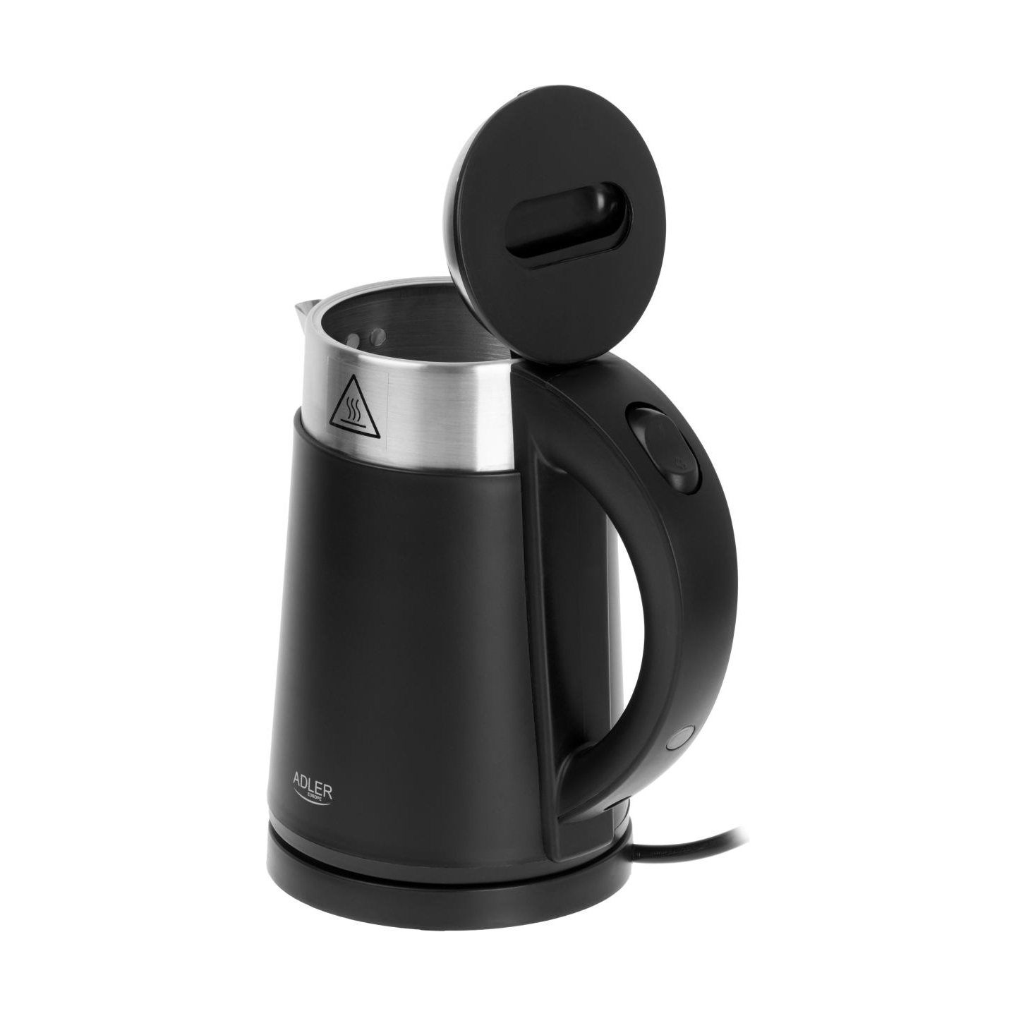 Adler | Kettle | AD 1372 | Electric | 800 W | 0.6 L | Plastic/Stainless steel | 360° rotational base | Black