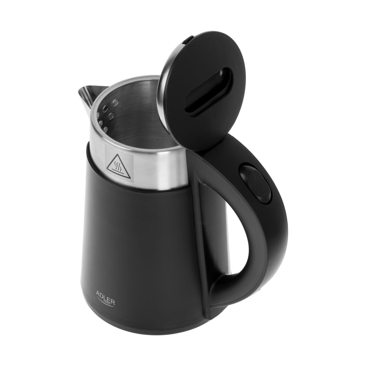 Adler | Kettle | AD 1372 | Electric | 800 W | 0.6 L | Plastic/Stainless steel | 360° rotational base | Black