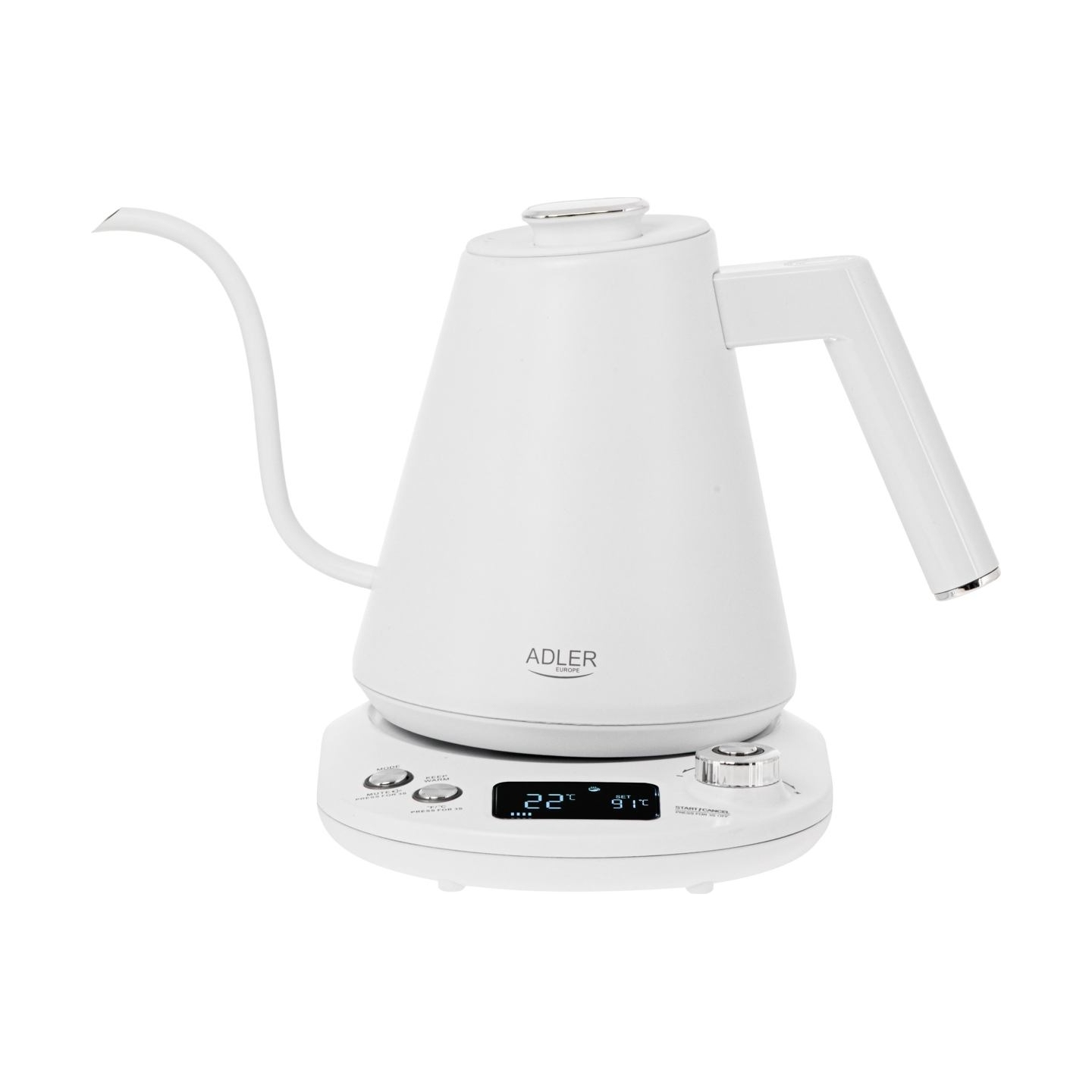 Adler | Kettle | AD 1349w | Electric | 1100 W | 1 L | Stainless Steel | 360° rotational base | White