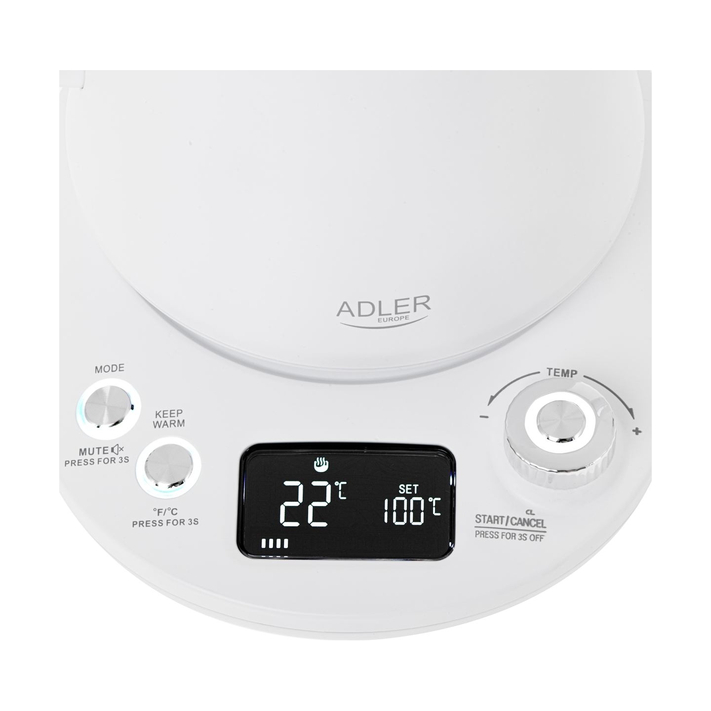 Adler | Kettle | AD 1349w | Electric | 1100 W | 1 L | Stainless Steel | 360° rotational base | White