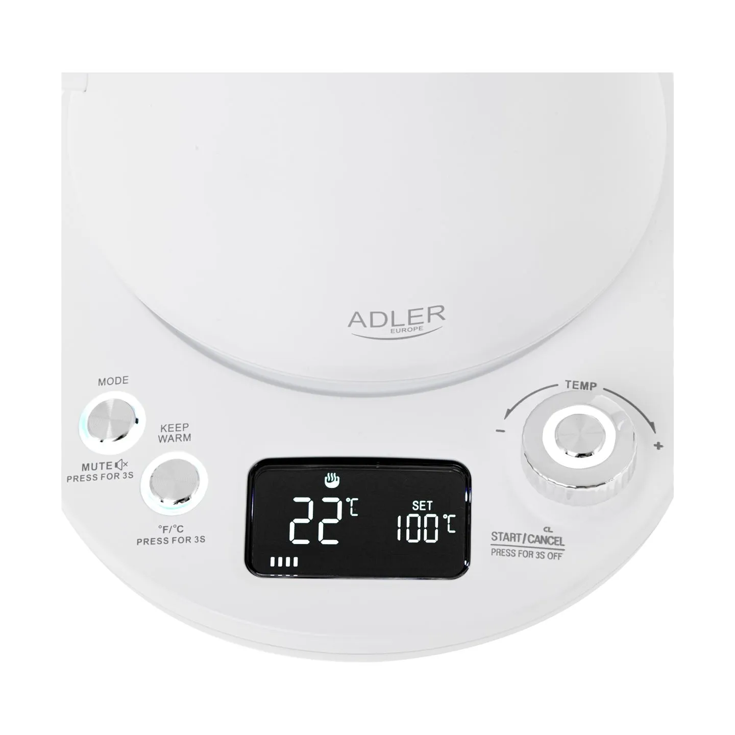 Adler | Kettle | AD 1349w | Electric | 1100 W | 1 L | Stainless Steel | 360° rotational base | White