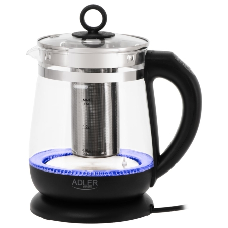 Adler Kettle | AD 1299 | Electric | 2200 W | 1.5 L | Glass | 360° rotational base | Black