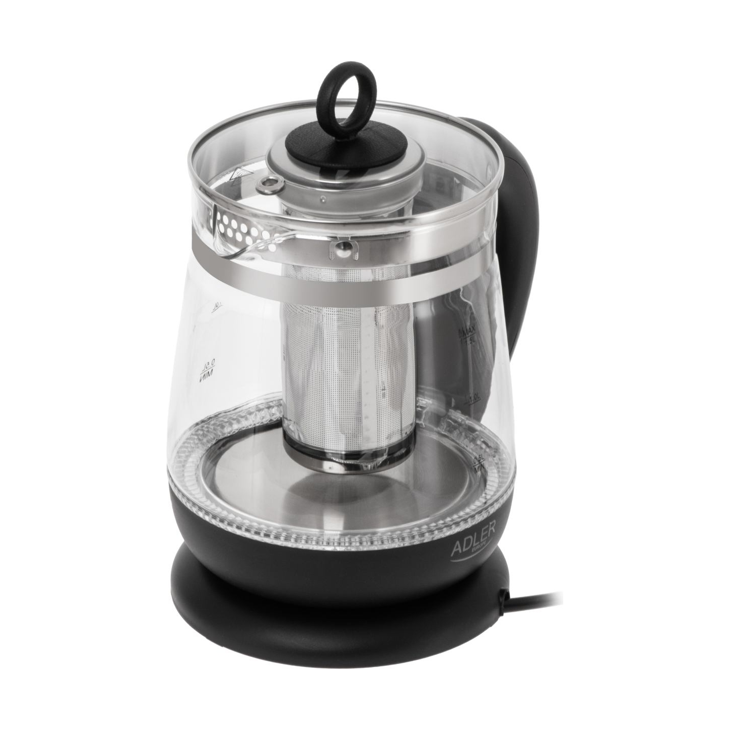 Adler Kettle | AD 1299 | Electric | 2200 W | 1.5 L | Glass | 360° rotational base | Black