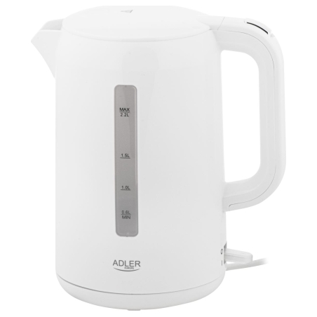Adler Kettle | AD 1386 | Electric | 1850 W | 2.2 L | Plastic | 360° rotational base | White