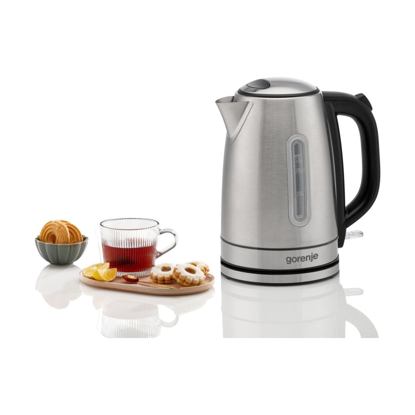 Gorenje Kettle | K17DS | Electric | 2200 W | 1.7 L | Stainless steel | 360° rotational base | Stainless steel