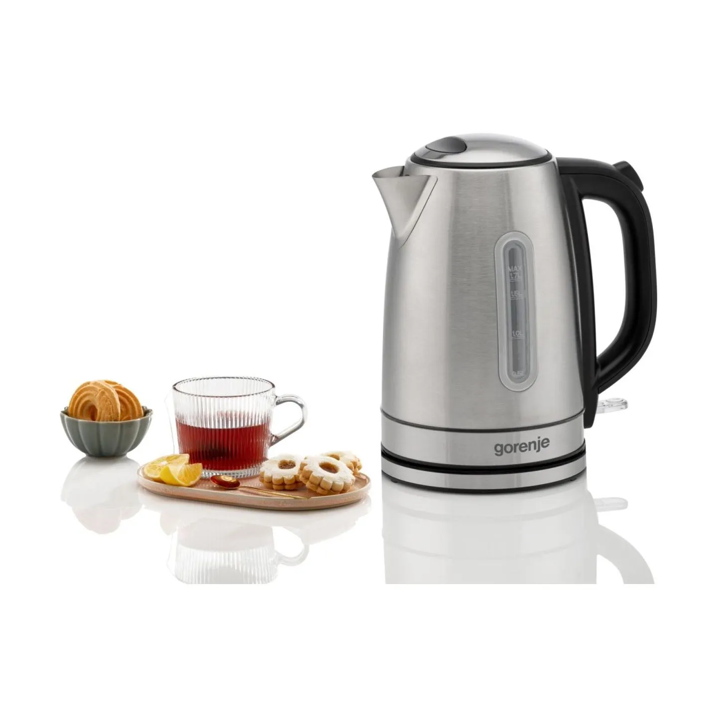 Gorenje Kettle | K17DS | Electric | 2200 W | 1.7 L | Stainless steel | 360° rotational base | Stainless steel