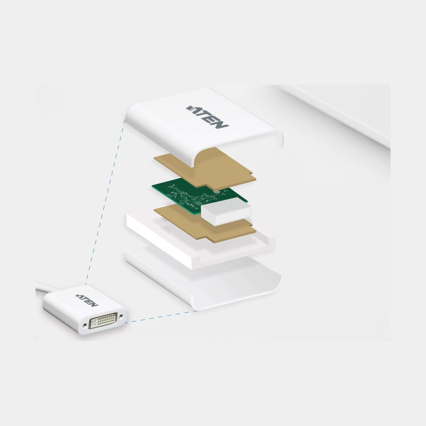 Aten VC965 DisplayPort to DVI Adapter | Aten | DisplayPort to DVI Adapter | VC965 | DP to DVI