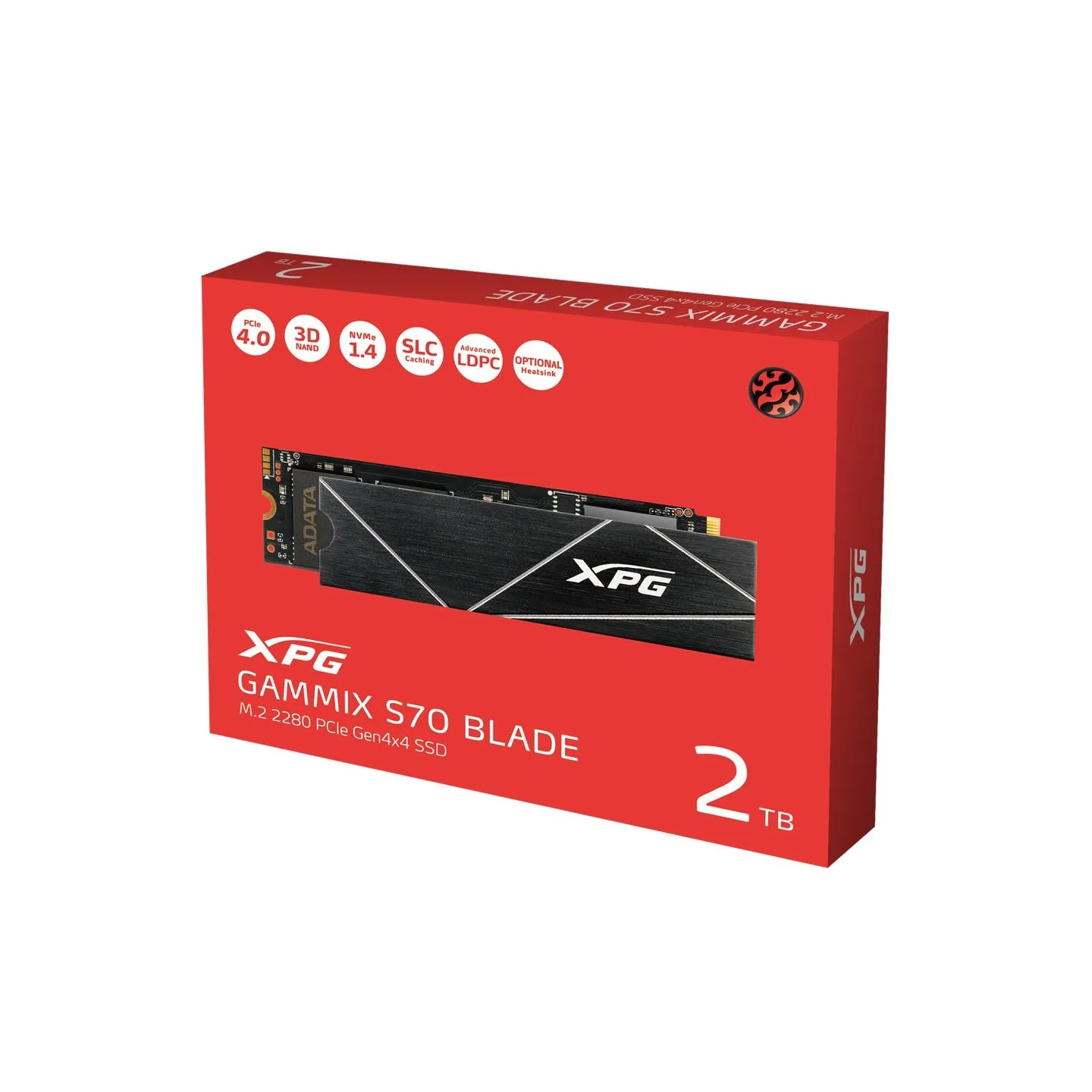 A-Data ADATA | XPG Gammix S70 BLADE | 2000 GB | SSD form factor M.2 2280 | Solid-state drive interface  PCIe Gen4x4 | Read speed