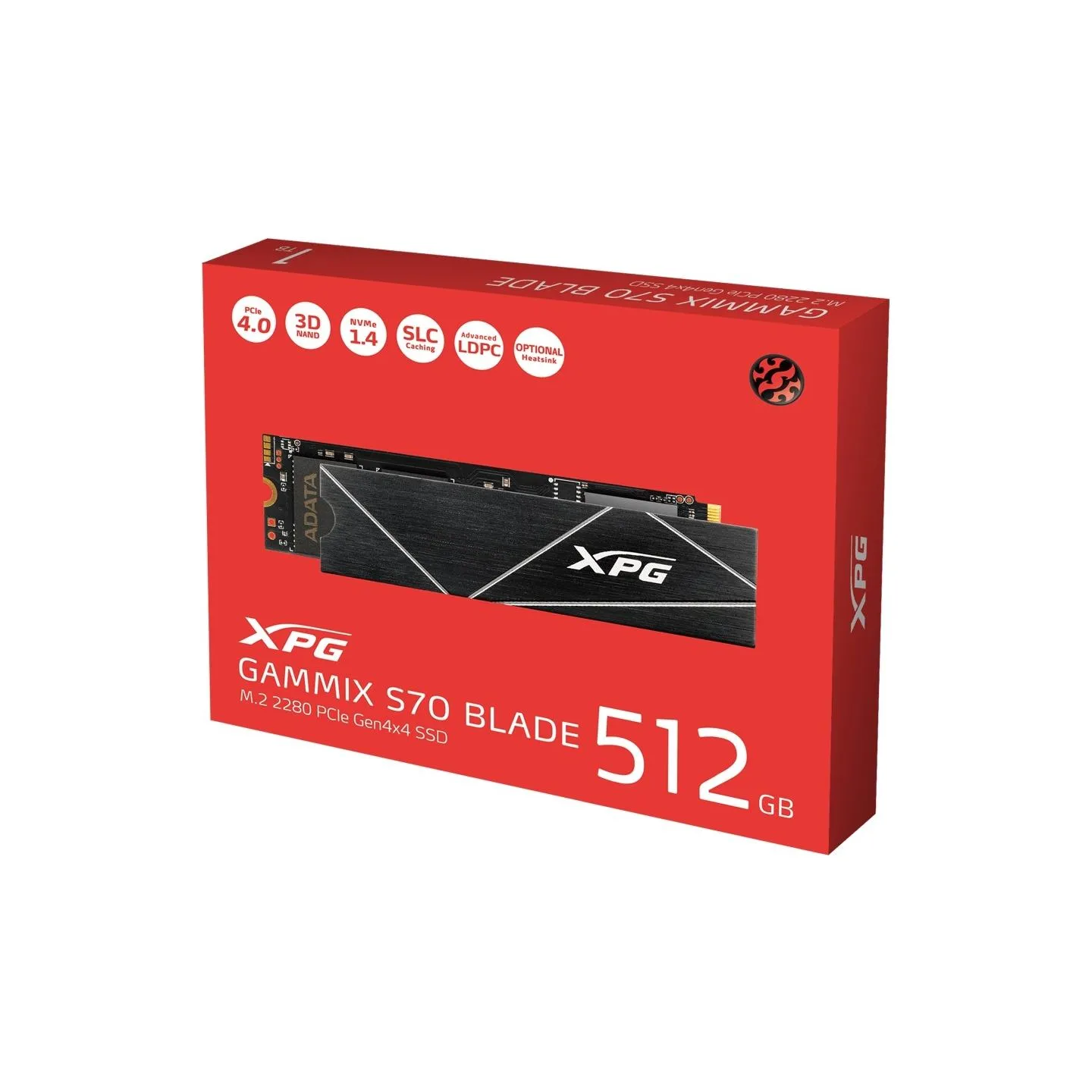 A-Data ADATA | XPG Gammix S70 BLADE | 512 GB | SSD form factor M.2 2280 | Solid-state drive interface  PCIe Gen4x4 | Read speed 