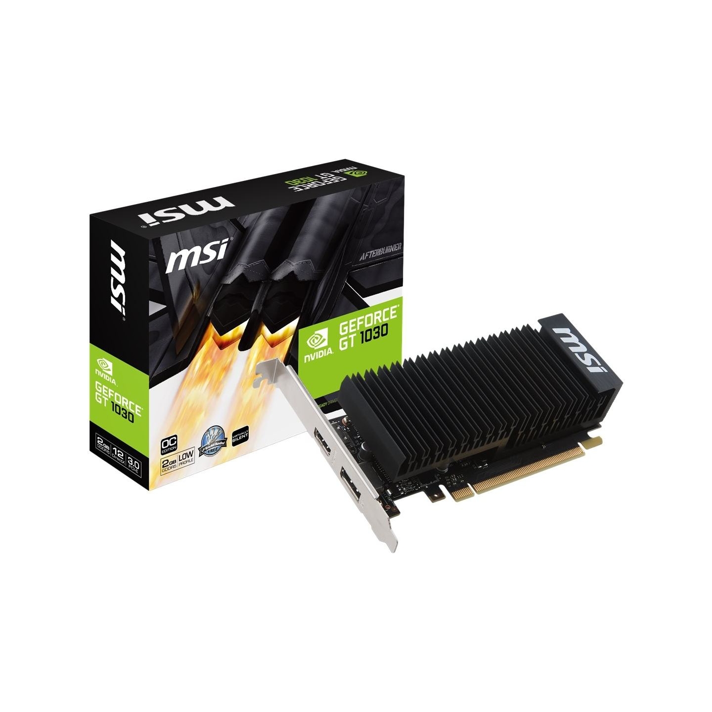 MSI | GeForce GT 1030 2GHD4 LP OC | NVIDIA | 2 GB | GeForce GT 1030 | DDR4 | HDMI ports quantity 1 | PCI Express 3.0 x16 (uses x