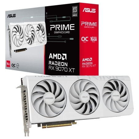 Asus Prime Radeon RX 9070 XT White OC Edition 16GB GDDR6 | AMD | 16 GB | Radeon RX 9070 XT | GDDR6 | HDMI ports quantity 1 | PCI