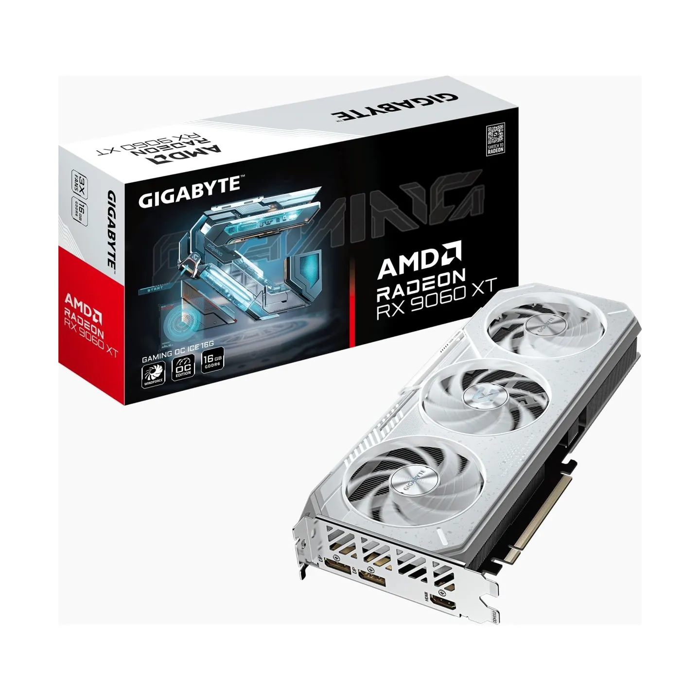 Gigabyte Graphics card Radeon RX 9060XT GAMING OC WHITE 16GB GDDR6 128bit HDMI/2DP