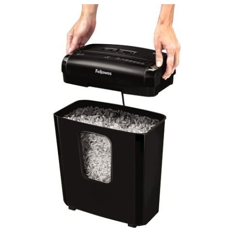 Fellowes Powershred | 6M | Black | 13 L | Credit cards shredding | Paper handling standard/output 6 sheets per pass | Mini-Cut S