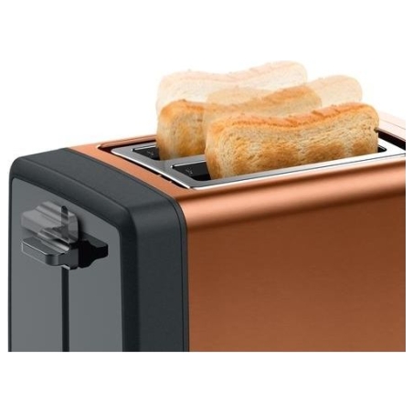 Bosch | DesignLine Toaster | TAT4P429 | Power 970 W | Number of slots 2 | Housing material Stainless Steel | Copper/Black