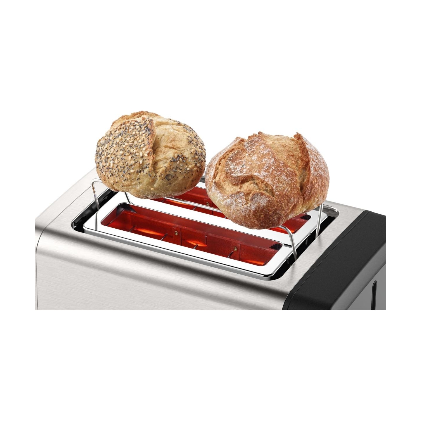 Bosch | DesignLine Toaster | TAT4P420 | Power 970 W | Number of slots 2 | Housing material Stainless Steel | Stainless steel/Bla