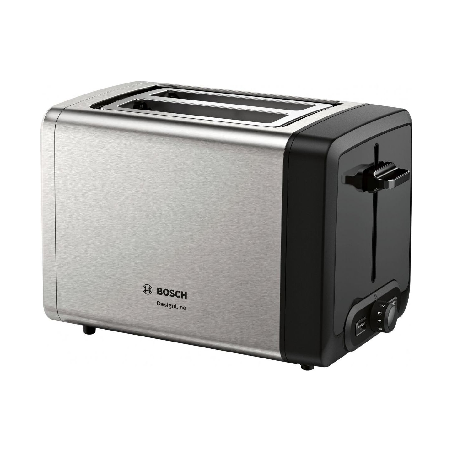 Bosch | DesignLine Toaster | TAT4P420 | Power 970 W | Number of slots 2 | Housing material Stainless Steel | Stainless steel/Bla