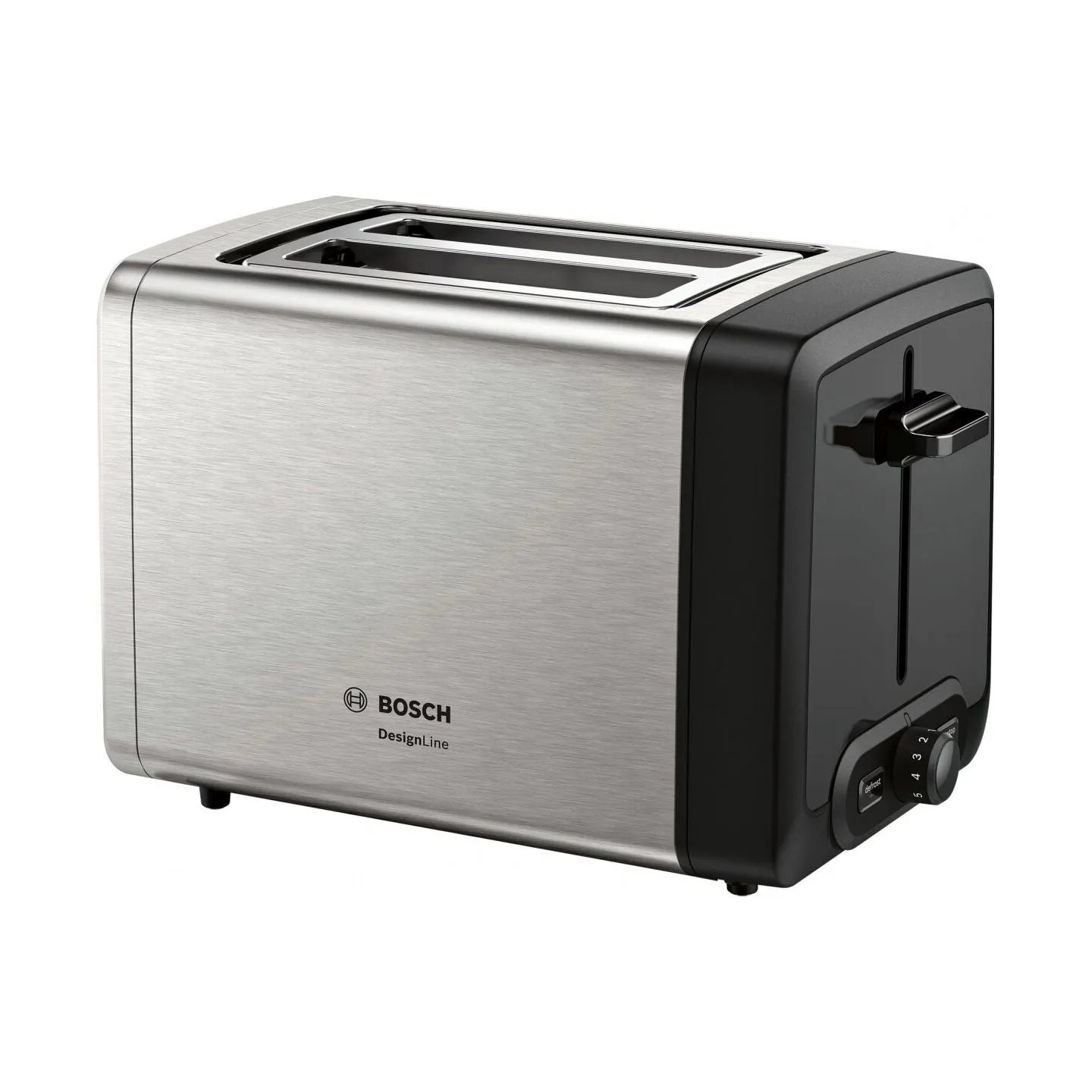 Bosch | DesignLine Toaster | TAT4P420 | Power 970 W | Number of slots 2 | Housing material Stainless Steel | Stainless steel/Bla