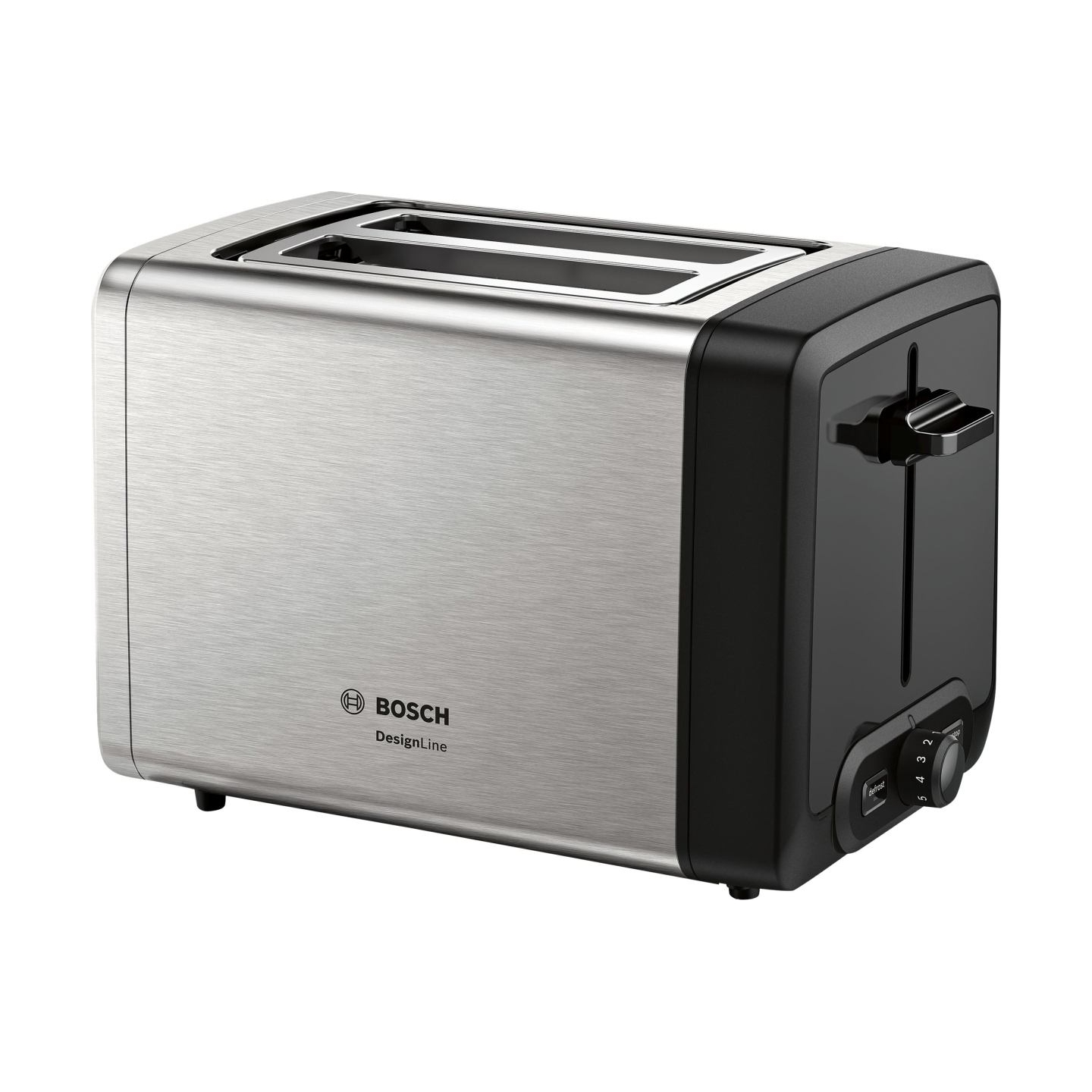 Bosch | DesignLine Toaster | TAT4P420 | Power 970 W | Number of slots 2 | Housing material Stainless Steel | Stainless steel/Bla