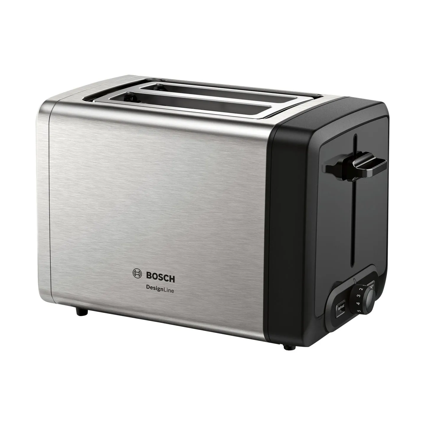 Bosch | DesignLine Toaster | TAT4P420 | Power 970 W | Number of slots 2 | Housing material Stainless Steel | Stainless steel/Bla