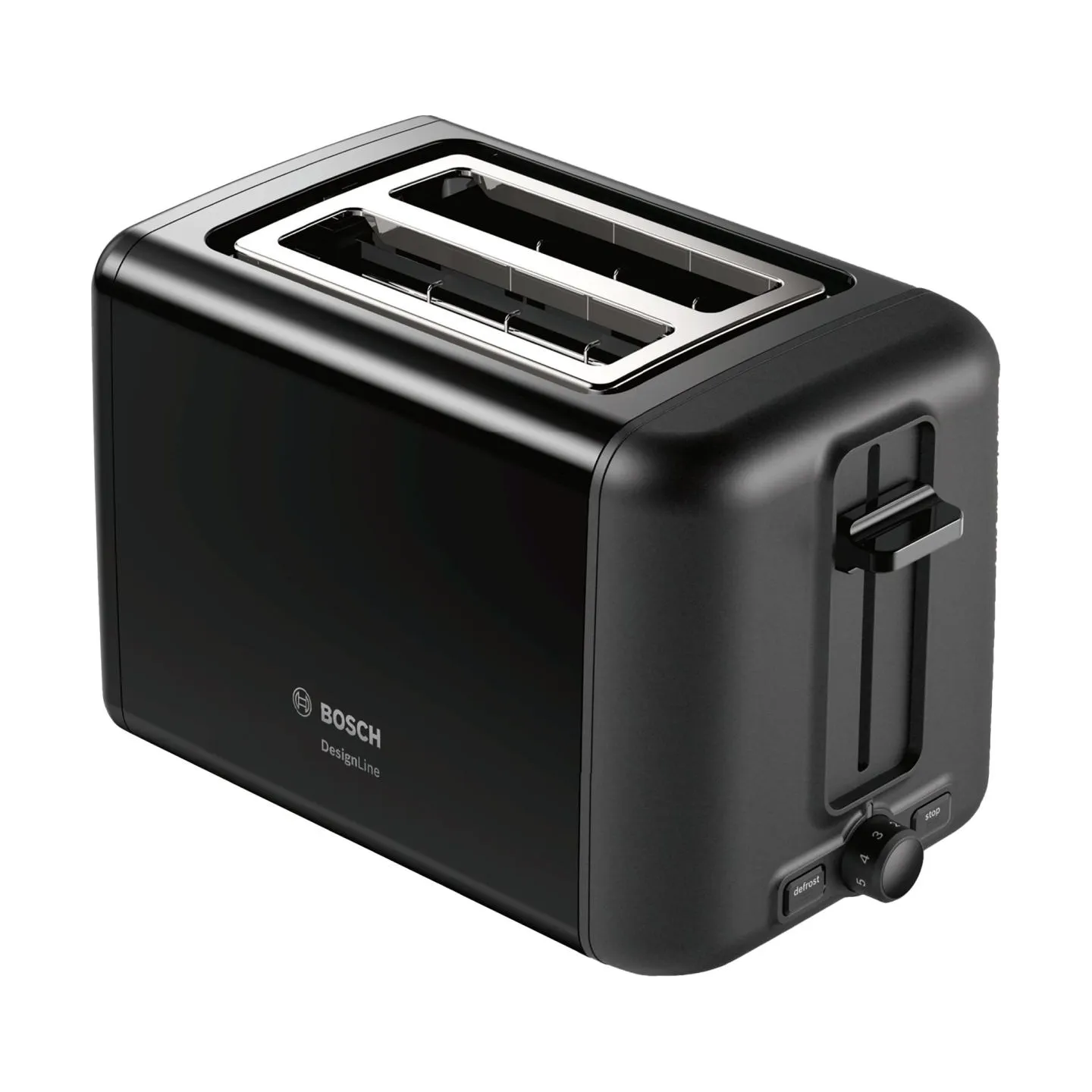 Bosch | DesignLine Toaster | TAT3P423 | Power 970 W | Number of slots 2 | Housing material Stainless steel | Black