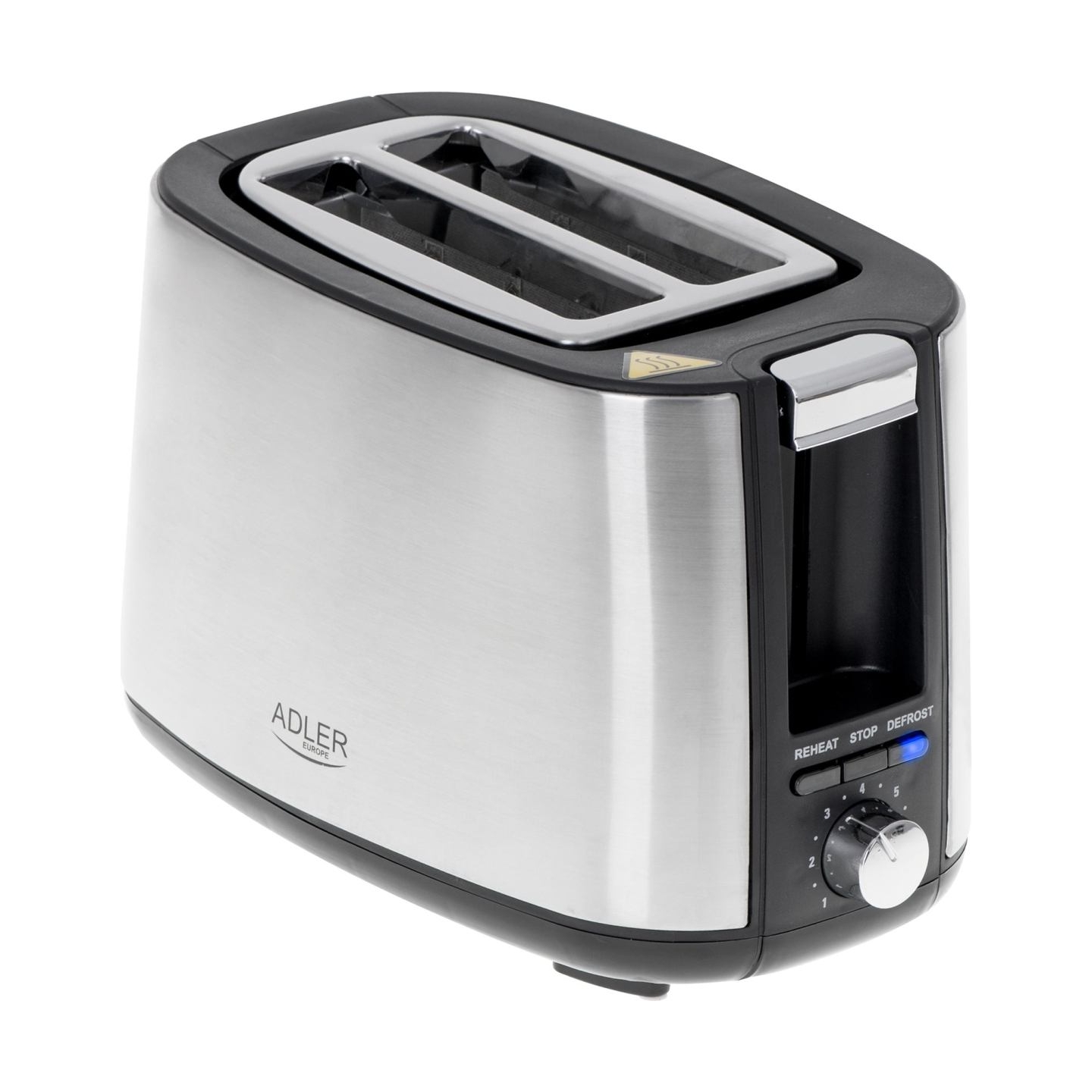 Adler | Toaster | AD 3214 | Power 750 W | Number of slots 2 | Housing material Stainless steel | Silver
