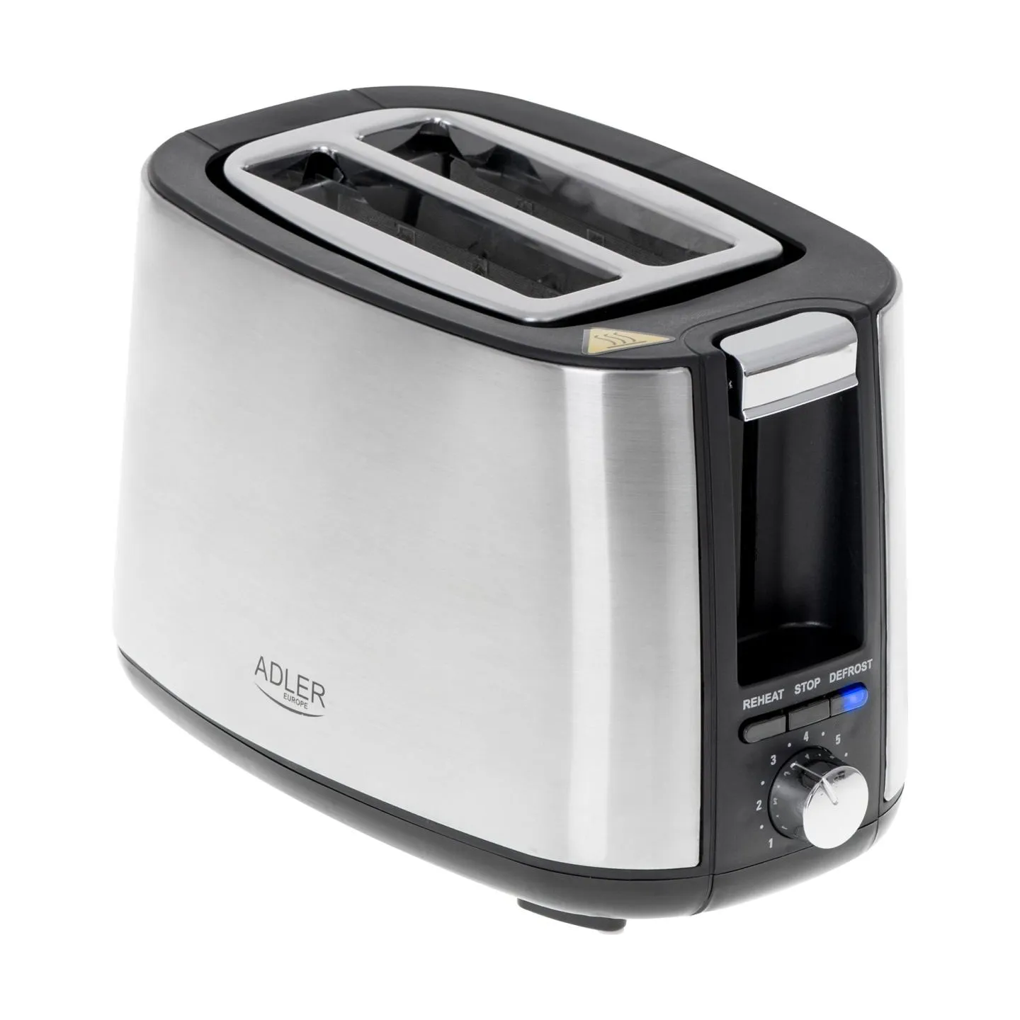 Adler | Toaster | AD 3214 | Power 750 W | Number of slots 2 | Housing material Stainless steel | Silver