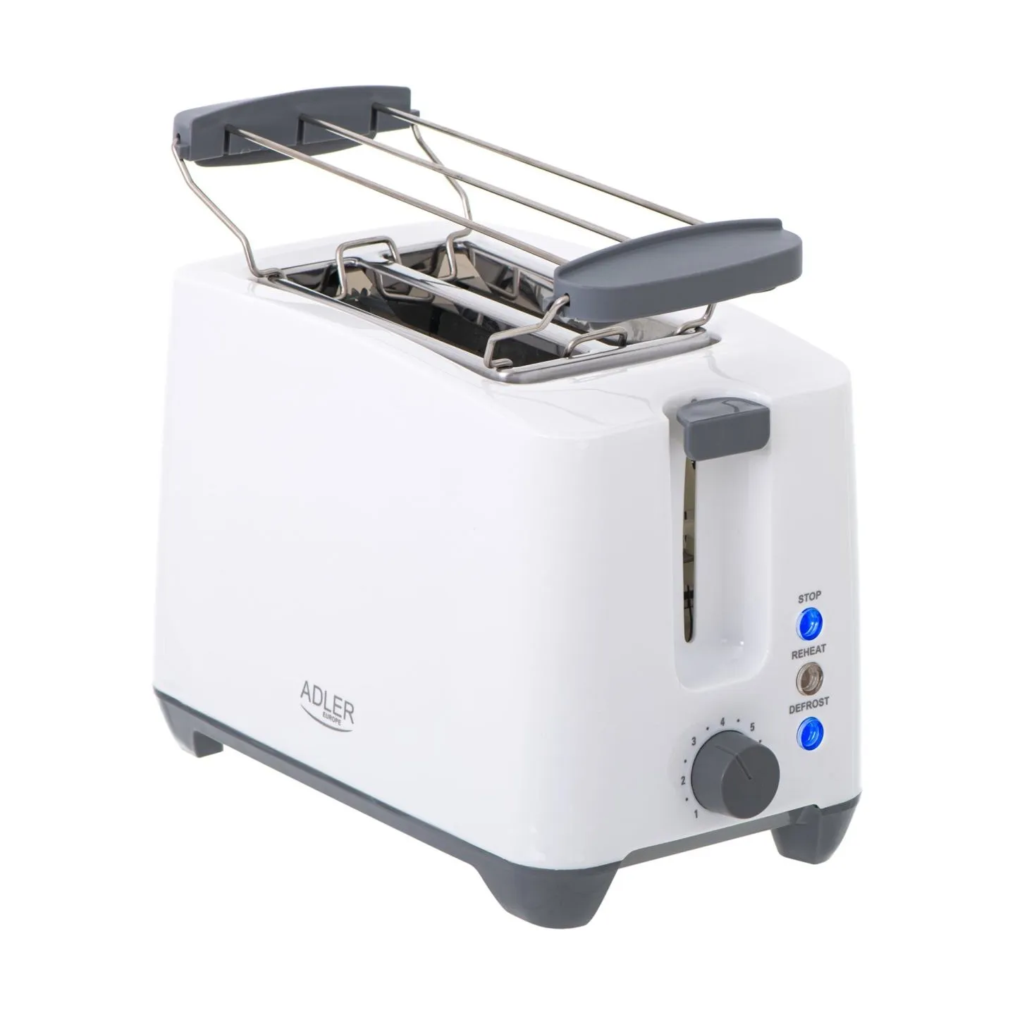 Adler | Toaster | AD 3216 | Power 750 W | Number of slots 2 | Housing material Plastic | White