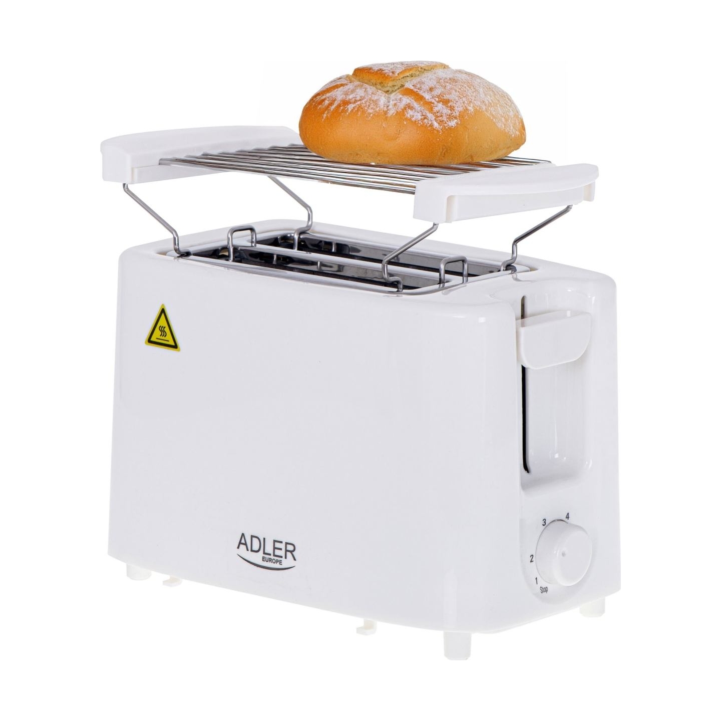 Adler | Toaster | AD 3223 | Power 750 W | Number of slots 2 | Housing material Plastic | White
