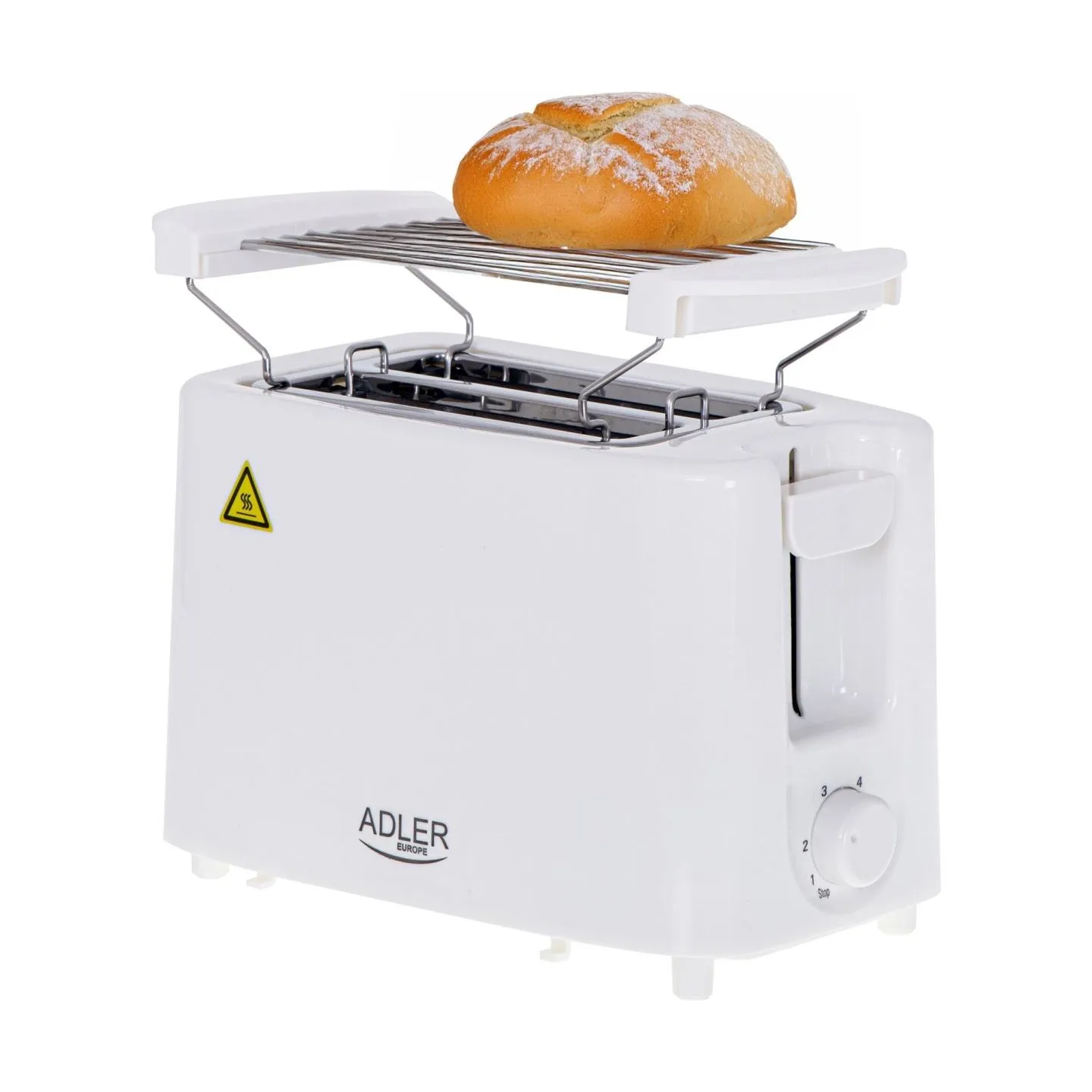 Adler | Toaster | AD 3223 | Power 750 W | Number of slots 2 | Housing material Plastic | White