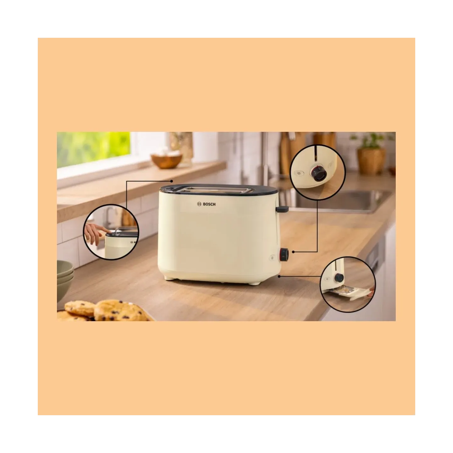 Bosch Toaster | TAT2M127 MyMoment | Power 950 W | Number of slots 2 | Housing material Plastic | Beige