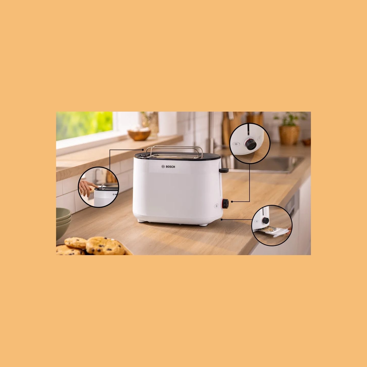 Bosch Compact Toaster | TAT2M121 MyMoment | Power 950 W | Number of slots 2 | Housing material Plastic | White