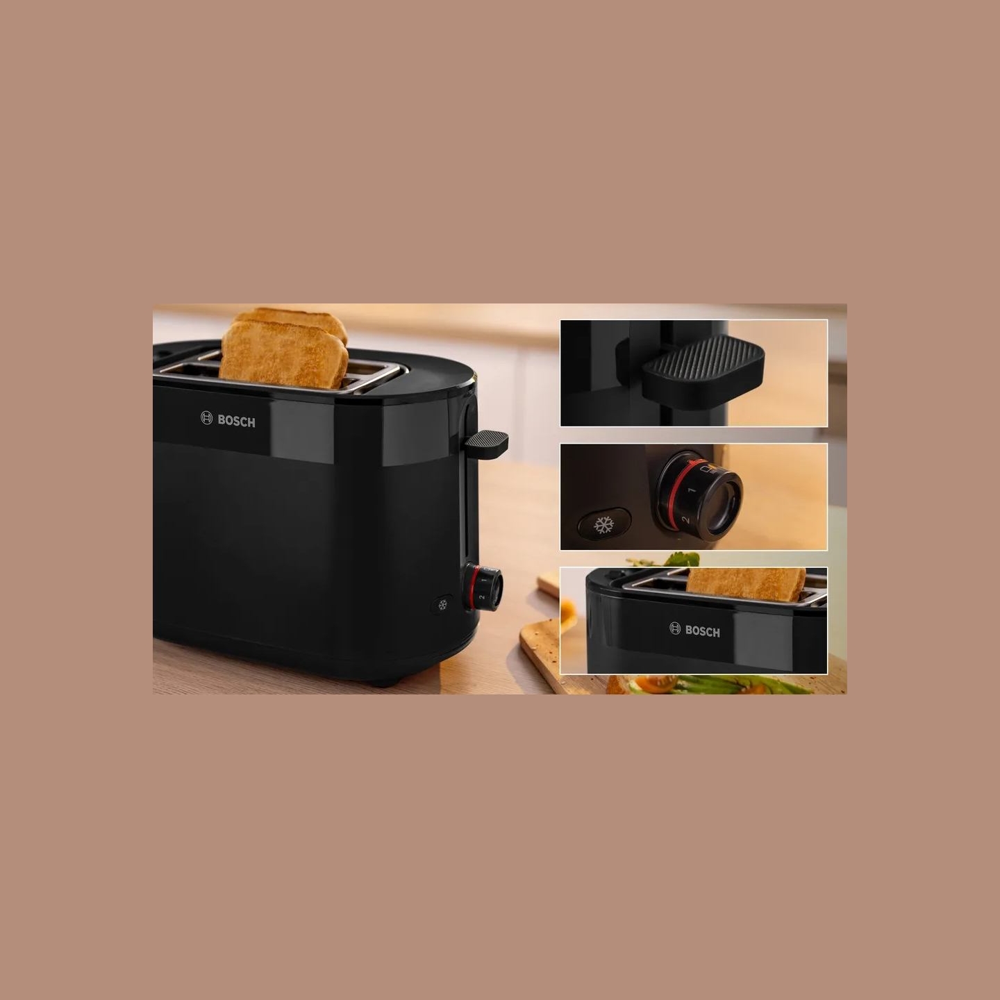 Bosch Compact Toaster | TAT2M123 MyMoment | Power 950 W | Number of slots 2 | Housing material Plastic | Black