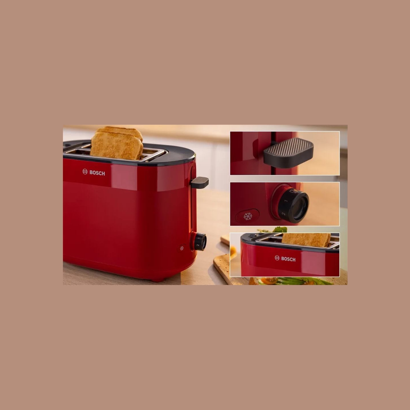 Bosch Compact Toaster | TAT2M124 MyMoment | Power 950 W | Number of slots 2 | Housing material Plastic | Red