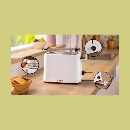 Bosch Compact Toaster | TAT3M121 MyMoment | Number of slots 2 | Housing material Plastic | White