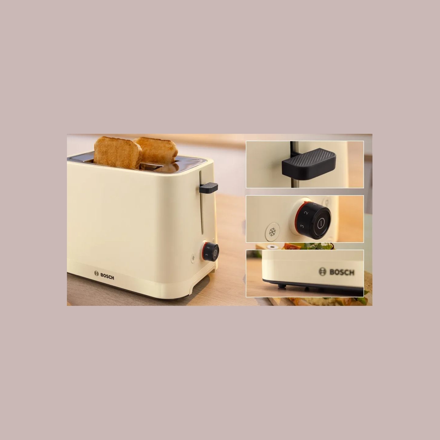 Bosch Compact Toaster | TAT3M127 MyMoment | Number of slots 2 | Housing material Plastic | Beige