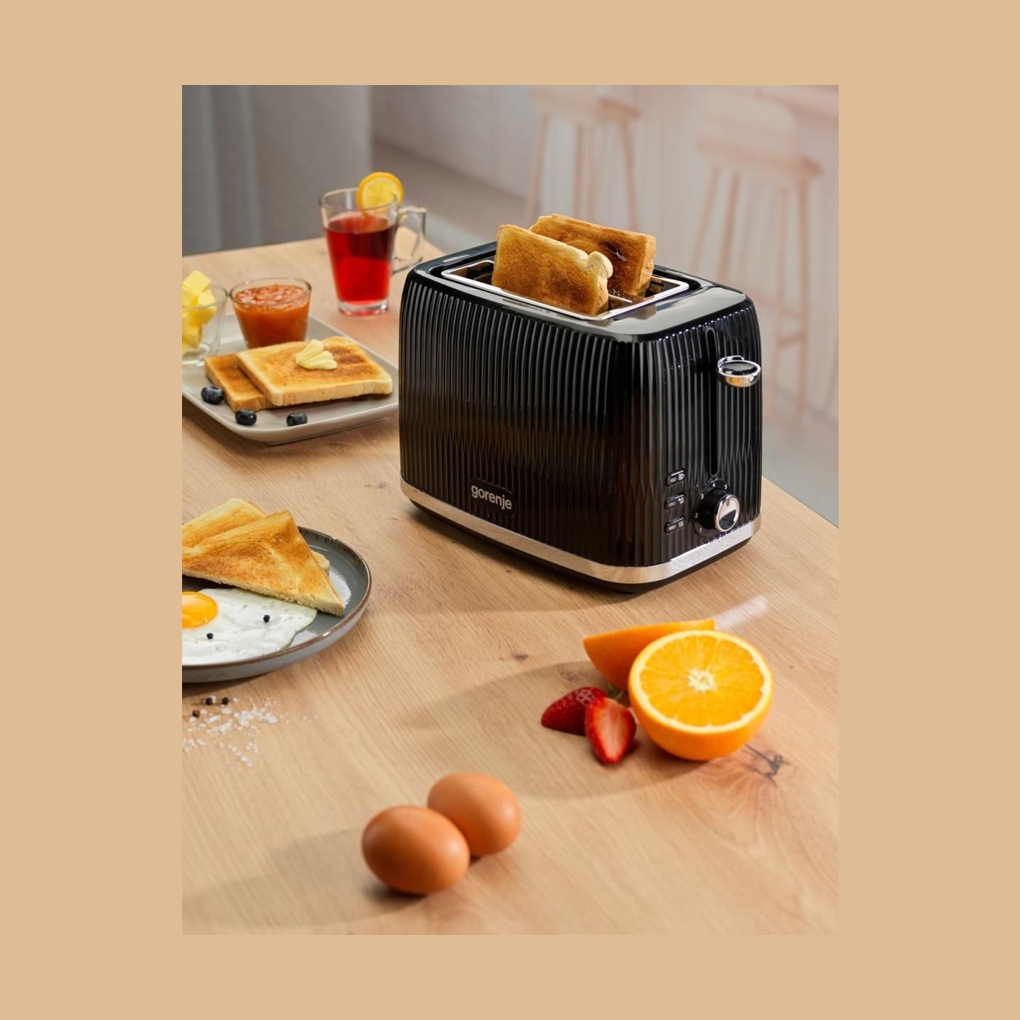 Gorenje Toaster | T850DPB | Number of slots 2 | Housing material Plastic | Black