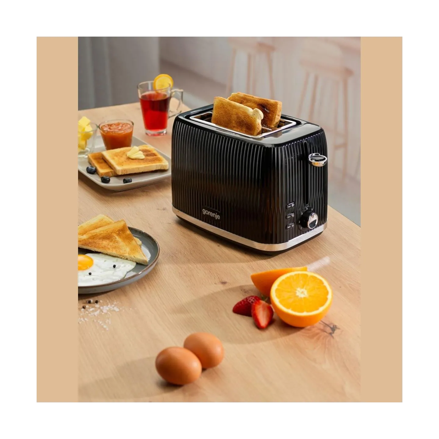 Gorenje Toaster | T850DPB | Number of slots 2 | Housing material Plastic | Black