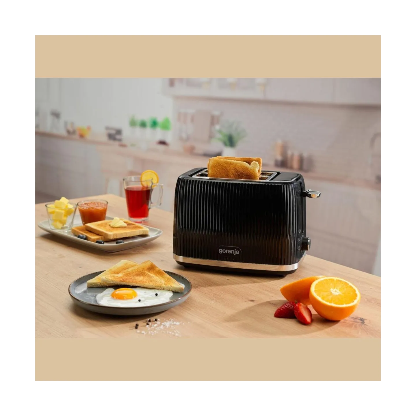 Gorenje Toaster | T850DPB | Number of slots 2 | Housing material Plastic | Black