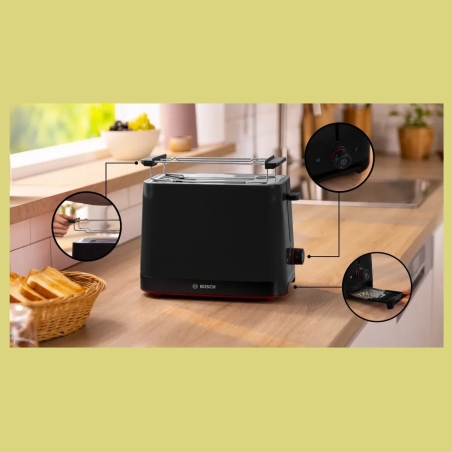 Bosch Compact Toaster | TAT3M123 MyMoment | Power 950 W | Number of slots 2 | Housing material Plastic | Black
