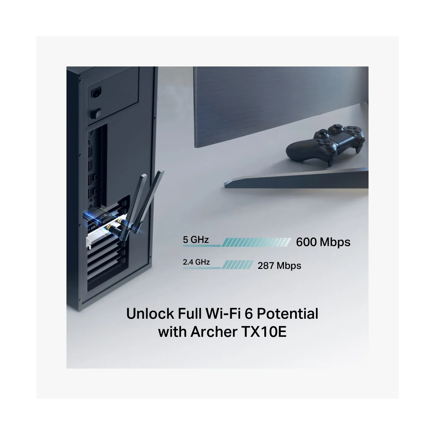 Tp-Link AX900 Wi-Fi 6 Bluetooth PCIe Adapter | Archer TX10E | 802.11ax | MU-MiMO Yes | no PoE | Antenna type Two High Gain Dual-